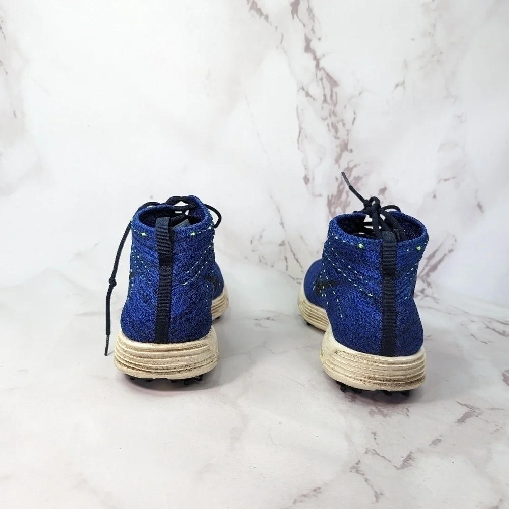 Nike Shoes Mens 13 Lunar Flyknit Chukka Blue Black Mid Obsidian 554969-444